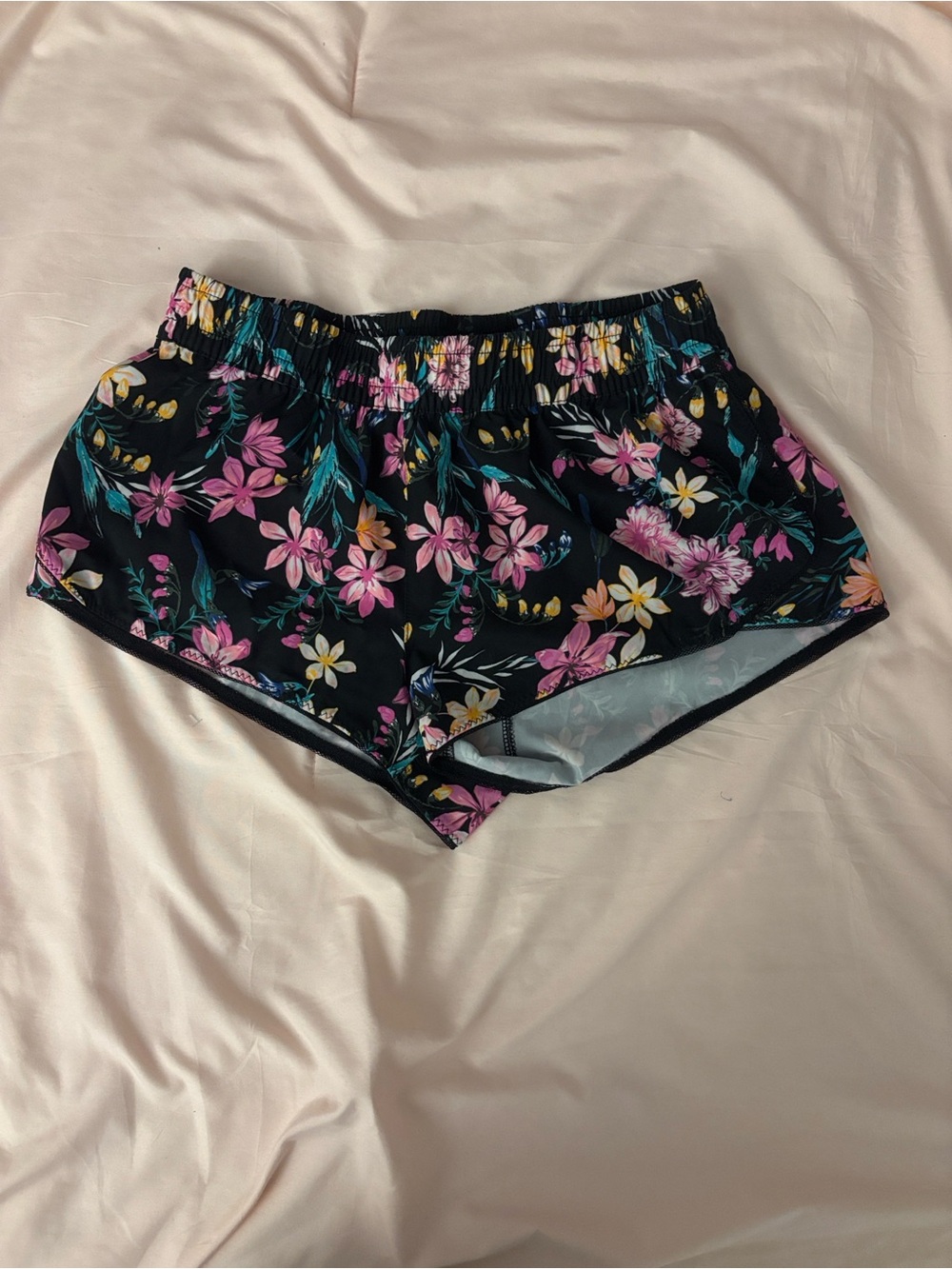 Swim shorts |floral print| elastic waist